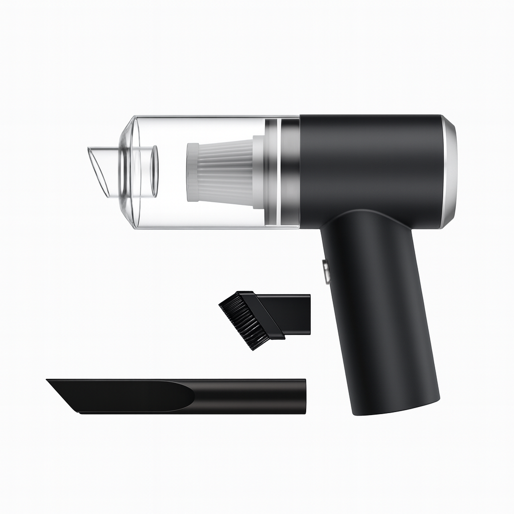 שואב אבק נייד 2 ב -1.
שואב אבק בעוצמת 2300Pa, עם מנוע 30W וסוללה כפולה 1200mAhx2 לניקוי מהיר ויעיל בכל מקום.
כולל שני ראשים להחלפה ופילטר שטיפה איכותי לשימוש חוזר.    