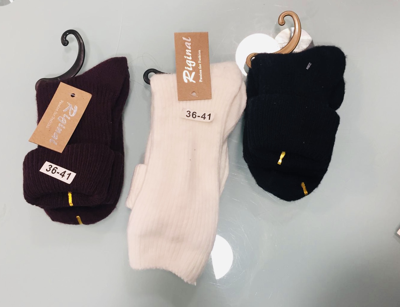 גרבי נשים מכותנה עם כפל.