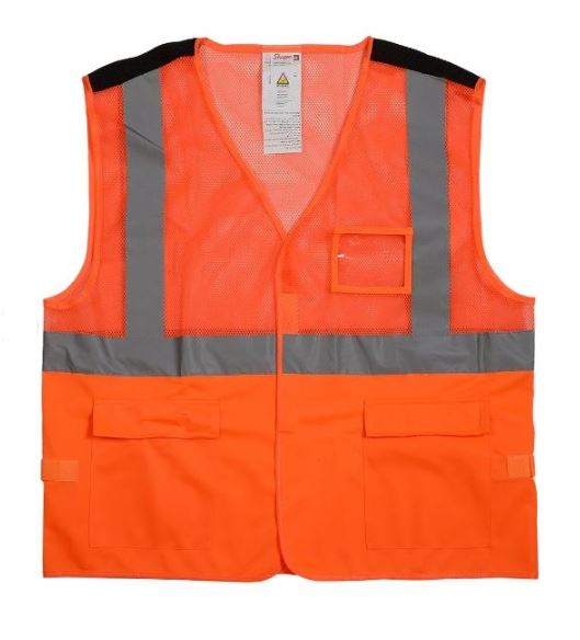 אפוד צוות קרקע - ווסט זוהר תקני משולב בד ורשת בחלק העליון. 
פסים מחזירי אור ברוחב 50 מ