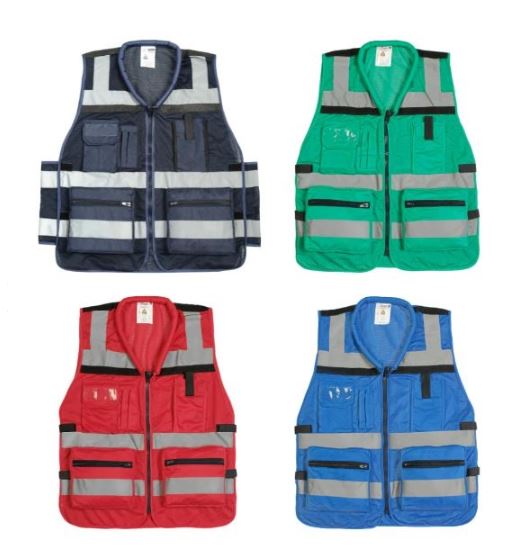 אפוד עבודה רשת.
ווסט זוהר לעבודה מרשת.
פסים מחזירי אור.
כיס בחזה עם סגירת צמדן.
כיס חזה נוסף עם תג שם וסגירת קלפה.
שני כיסי מותן עם סגירת רוכסן.
כיס רוכסן מאחור.
צמדנים בצדדים.
מקום לעטים.
סגירת רוכסן.