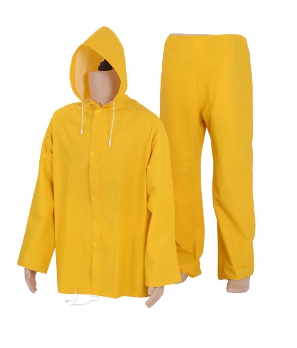חליפת גשם סופה - חליפת סערה מקצועית 2 חלקים נגד גשם. 
החליפה כוללת מכנסיים ומעיל עם כובע.
בד פוליאסטר דוחה מים.
תפרים מולחמים לאיטום מקסימאלי.
פתחי אוורור בגב המעיל.
סגירת רוכסן עם כיסוי לאיטום מקסימלי.
מכנסיים בגזרת מותן גבוהה וגומי להתאמה.
רוחב רגל הניתן להתאמה בסגירת לחצנית.
ניתן למיתוג.
מגיע במידות: M-3XL.