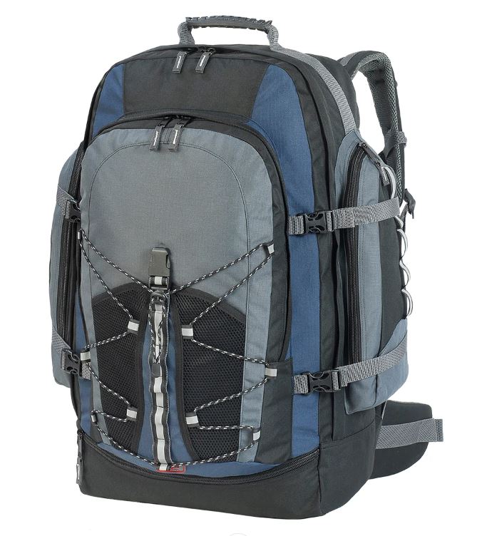 טריפ - תרמיל/תיק גב 95 ליטר.
תא מרכזי גדול, תא וכיס נוסף בחזית.
תא תחתון גדול לנעלים או כביסה.
שני תאים גדולים בצידי התיק.
מערכת גב נוחה ומרופדת. כתפיות מרופדות וידית אחיזה.
רצועת מותניים ורצועת חזה. 
רצועות הידוק וקשירה בצידי התיק. אורגנייזר פנימי.
פסים מחזירי אור לבטיחות. פתיחת מזוודה.
שני מוטות קשיחים לייצוב הגב.
מתאים כתיק למתגייסים/חיילים.