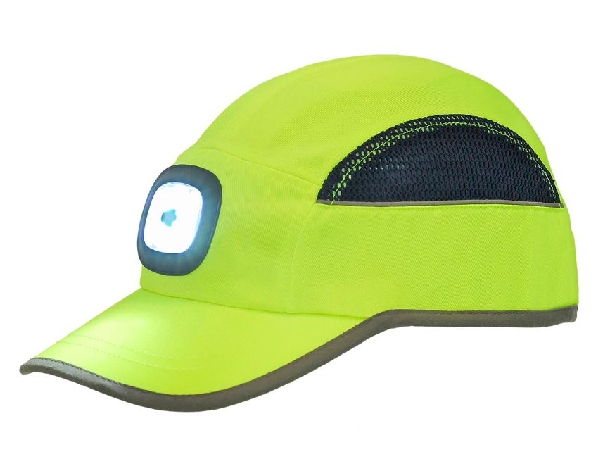 כובע חבטות ברק עם תאורת לד. 
עיצוב הכובע במראה כובע מצחייה – בייסבול, והידוקו על הראש ע