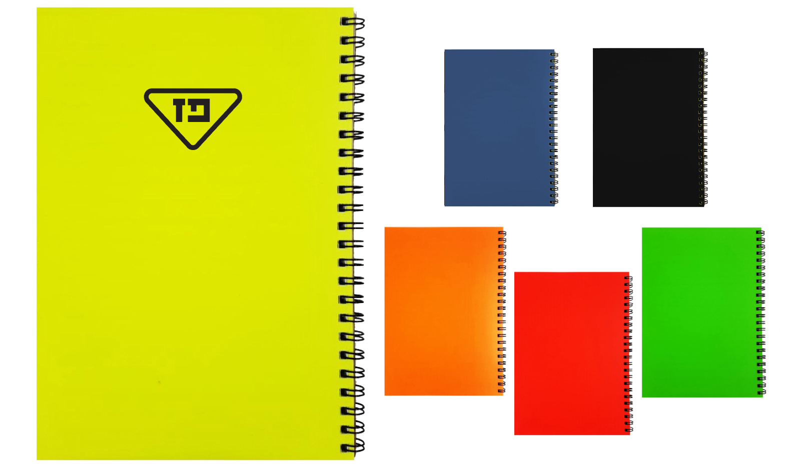 מחברת A5 עם כריכה זוהרת.
72 דפי שורה, כריכה עשויה שקף פוליפרופילן.
ספירלה.