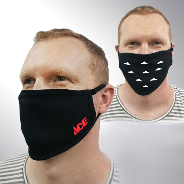 מסיכת בד דו שכבתית 90% כותנה, 10% לייקרה.

