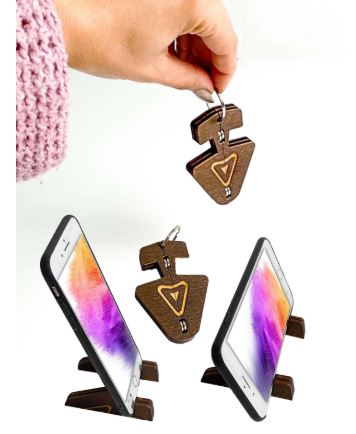 מחזיק מפתחות מגנטי צורני ההופך למעמד לנייד  1x5.5x8 ס