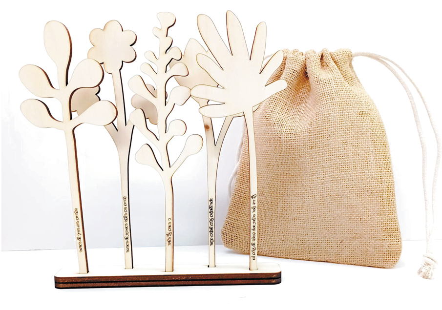 זר מעץ משפטי השראה.
זר עץ שולחני 18x20x3 ס