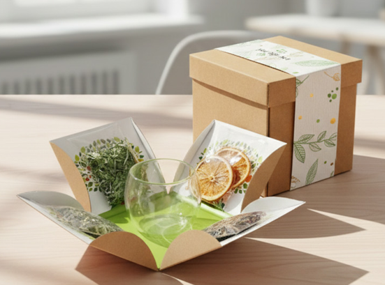 ערכת רגע ירוק - ערכת חליטה טבעית עם תכולה מתחלפת ואריזה חכמה. 
כוללת 4 סוגי חליטות.  