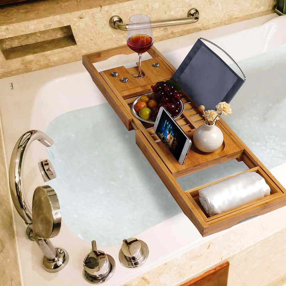 מגש פינוק יוקרתי לאמבטיה, עשוי במבוק איכותי. 
מידות: אורך 70-105 ס״מ (מתארך), רוחב 22.5 ס”מ, עובי 4 ס”מ.
צבע: בוק טבעי, עשוי במבוק איכותי.
חובה: לאחר שימוש יש ליבש ולאוורר את המגש.
משקל: 1.7 ק”ג. 
מתנה עכשווית ומושלמת לאירועים כגון: חנוכת בית, ליום האהבה/יום נישואין, למפונקים ולכל מי שיש לו הכול. 