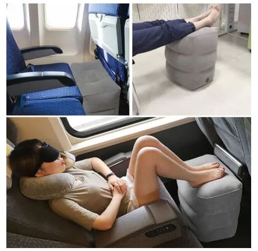 כרית מתנפחת לרגליים/מיטה לילדים.
לטיסה, רכבת, רכב. רב שימושית:
למבוגרים – כרית מתנפחת לרגליים, הדום לרגליים. 

עם 2 שסתומים לניפוח, אפשר לכוון את הגובה.

מתקן הופך בשנייה את המושב הצר במחלקת תיירים למיטה נוחה, כרית שאפשר להניח במרווח שבין המושבים ולהפוך את המושב למיטה – מצוינת לשימוש בטיסה, ברכב, ברכבת.
 