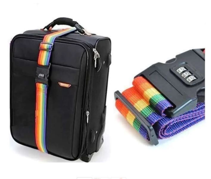 רצועה למזוודה עם מנעול קוד מובנה. 
אורך הרצועה 2 מטר עם מנעול קוד מובנה בן 3 ספרות.