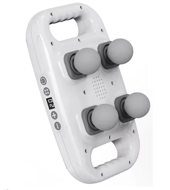 אקדח עיסוי מקצועי 4 ראשים עם צג דיגיטלי וידיות אחיזה.   מנוע חזק ושקט המאפשר עיסוי עמוק וממוקד, ללא רעשים מיותרים.
6 תוכניות עיסוי שונות לבחירה.
20 מהירויות לבחירה.
סוללה נטענת – עד 2 שעות עבודה (תלוי בתוכנית ובמהירות).
מופעל באמצעות סוללת נטענת למשך 3 שעות (כלולה) בחיבור USB / TYPE-C (כבל טעינה כלול).