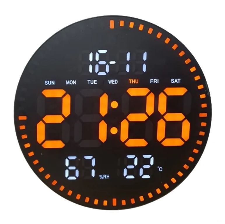 שעון קיר דיגיטלי עגול 25.5x3x25.5 ס