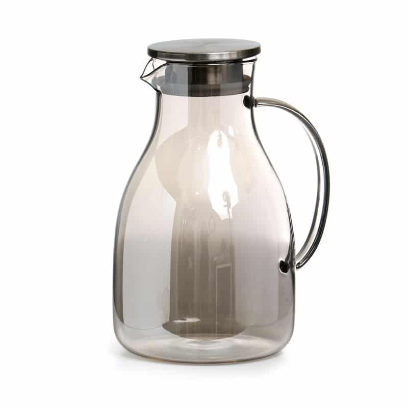 קומקום תה זכוכית אפורה מכסה 2 ליטר. 
