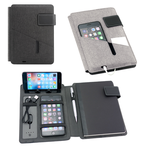 סטארט אפ - מכתביית A5 מאריג איכותי עם pwoer bank 4000mah מובנה, דפי שורה ומעמד לסמארטפון/טאבלט.
ZOOM Friendly.
מתאים למגוון מכשירים.