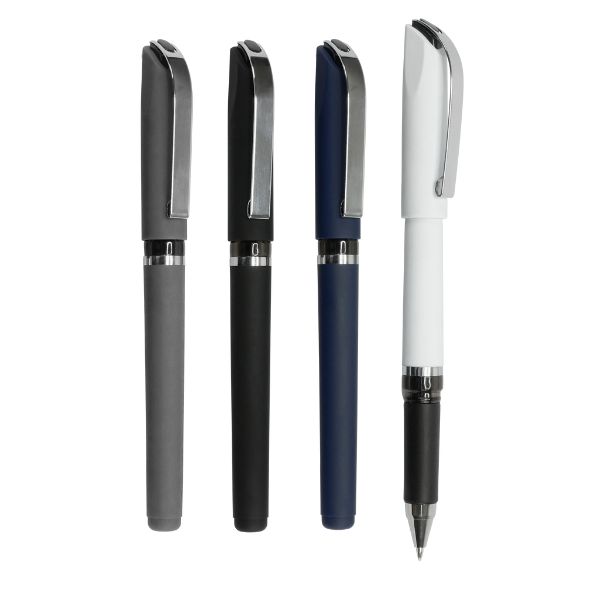 רינגו - עט מהודר עם גריפ גומי בשילוב אביזרי מתכת מילוי רולר ג