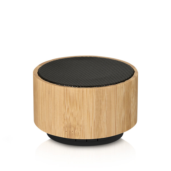 רמקול בלוטוס עגול אקולוגי מעוצב 7.4x3.5 ס״מ, בשילוב במבוק 3W עוצמתי. 
עשוי אלומיניום בשילוב במבוק.
סוללה בהספק 300mAh.
מהירות תגובה 20-200 קילו הרץ.
זמן עבודה עד 6 שעות.
מרחק בלוטוס עד 10 מטר.
סאונד עוצמתי.
קישוריות בלוטוס.
כולל כבל USB.