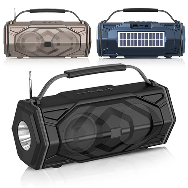 סאניקס - רמקול בלוטוס סולרי 15W מבית EVERCHARGE. 
מידות: 26.5x11.5x11 ס