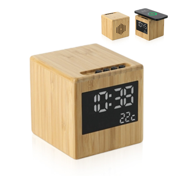 בלוק - רמקול בלוטוס עם טעינה אלחוטית 15W מידות: 9x9x9 ס