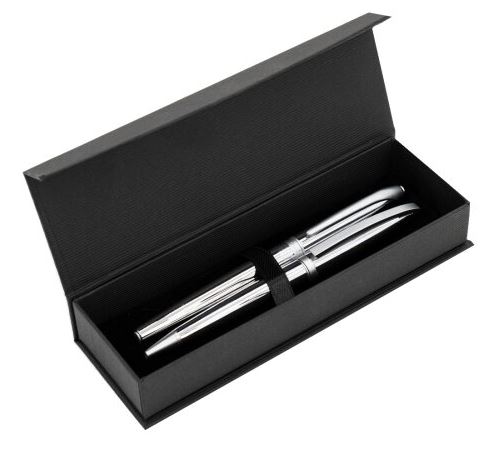 קופסה לעטים יוקרתית מגנטית עם קטיפה. 