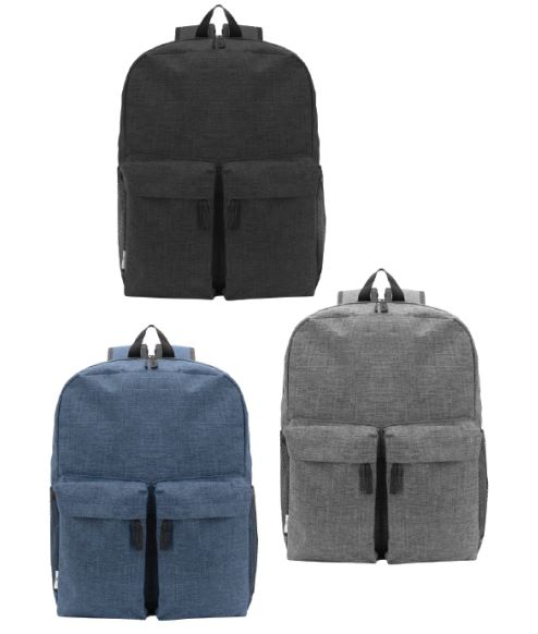 תיק גב פולו דואט למחשב אורטופדי עם שני כיסי רוכסן חזית.  
מידות: 41x32x13 ס״מ.
חומר מלאנז׳ 600D ממוחזר מבקבוקים.
 שני כיסי רוכסן קדמיים.
כיס רוכסן ראשי אחד.
שתי רשתות צד לבקבוקים.