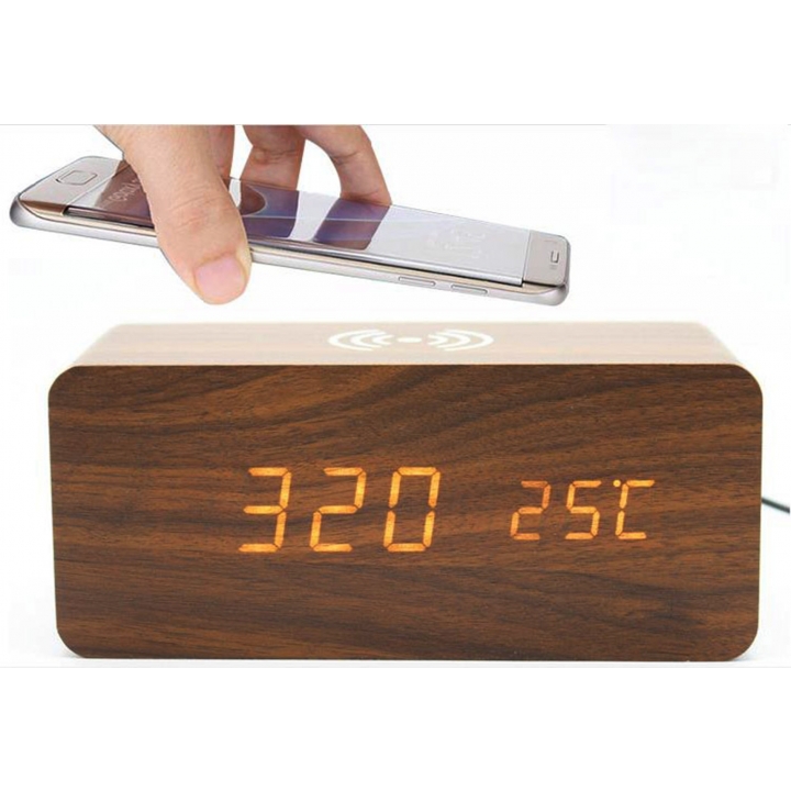 שעון מד טמפרטורה מעץ יוקרתי.
בעל צג דיגיטלי גדול.
כולל משטח טעינה אלחוטי מהיר 10W לניידים.
מעוצב בסגנון רטרו. 