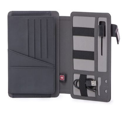 תיק עסקים SWISS TECH2 דרכון פאוור בנק/מטען אלחוט, 
21x13.5x2.5 ס