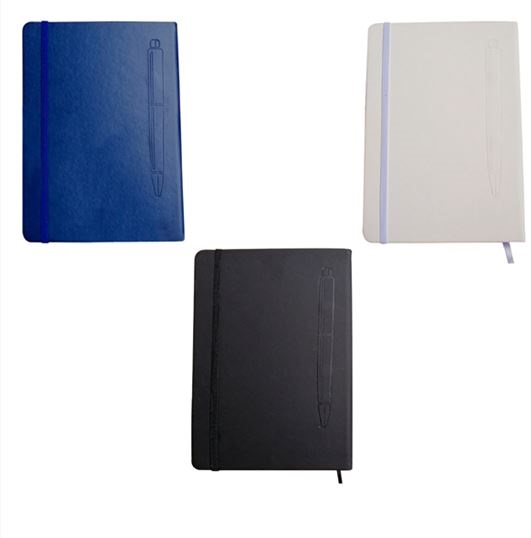 מחברת A5 ממוחזרת, כריכת עור סינטטי עם סגר גומי.
כולל מקום מגנטי לעט. 
72 עמודים. 