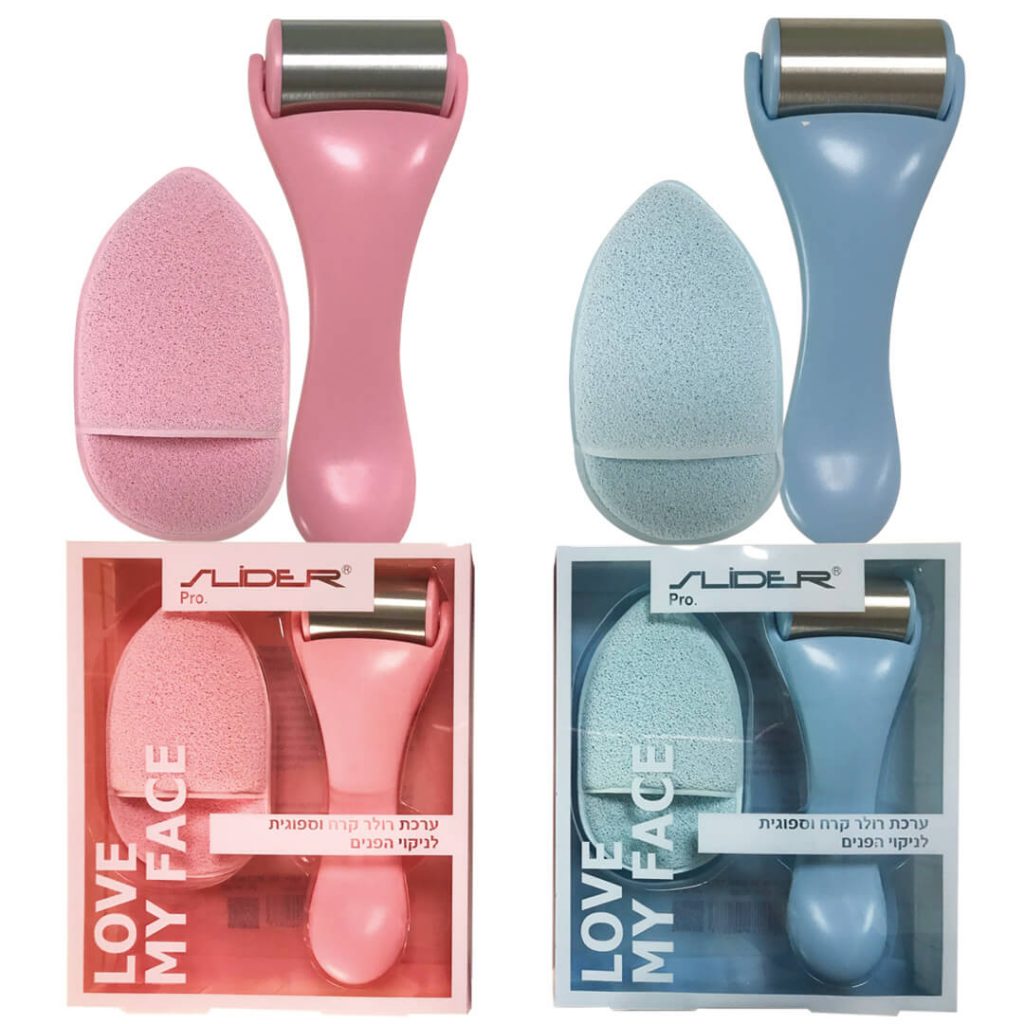 ערכת רולר וספוגית לניקוי הפנים. 