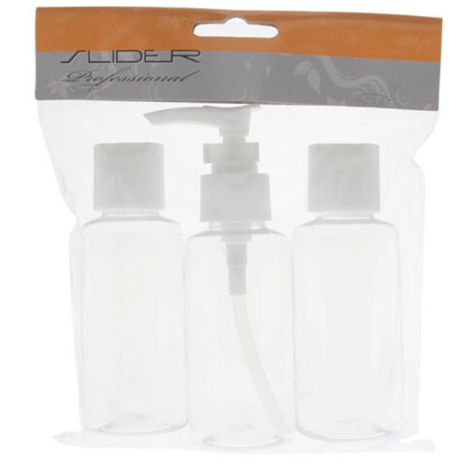סט 3 בקבוקים למילוי עם לחצן לטיולים. מתאים לשמפו, מרכך, סבון נוזלי וכדומה.

 