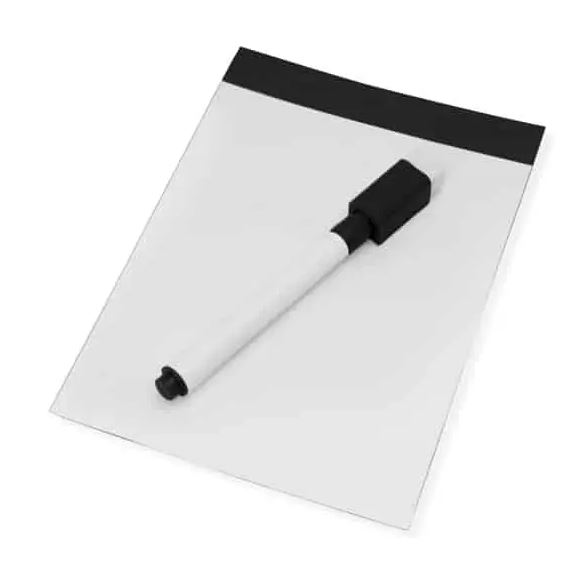 לוח מגנטי עם טוש שחור ומחק.
10.5x15 ס"מ.