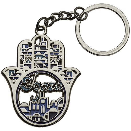 מחזיק מפתחות חמסה ירושלים בשפה הרוסית. 
אורך/גובה: 5 ס״מ.
חומר: מתכת.
משקל: 0.02 ק״ג.