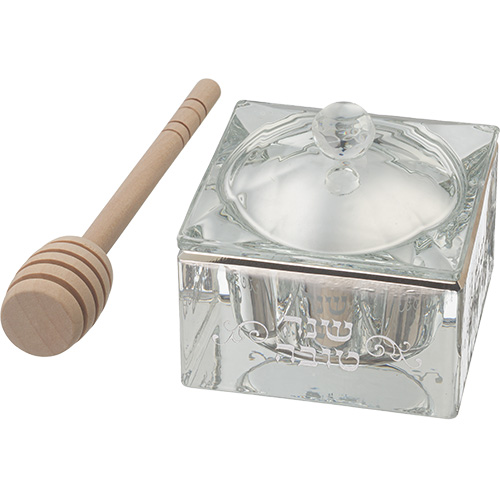 כלי מהודר לדבש. 
אורך/גובה: 7 ס״מ.
חומר: קריסטל.