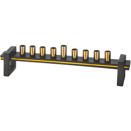 חנוכייה אלומיניום לנרות מהודרת 27x5 ס"מ. 