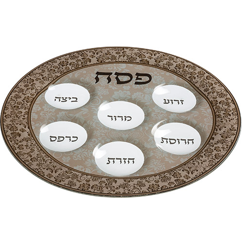 קערת פסח זכוכית מהודרת. 
אורך/גובה: 40 ס״מ.
חומר: זכוכית.
משקל: 1.2 ק״ג.