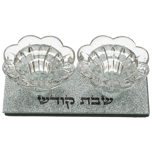 פמוטי זכוכית עם נצנצים 4x14x6 ס