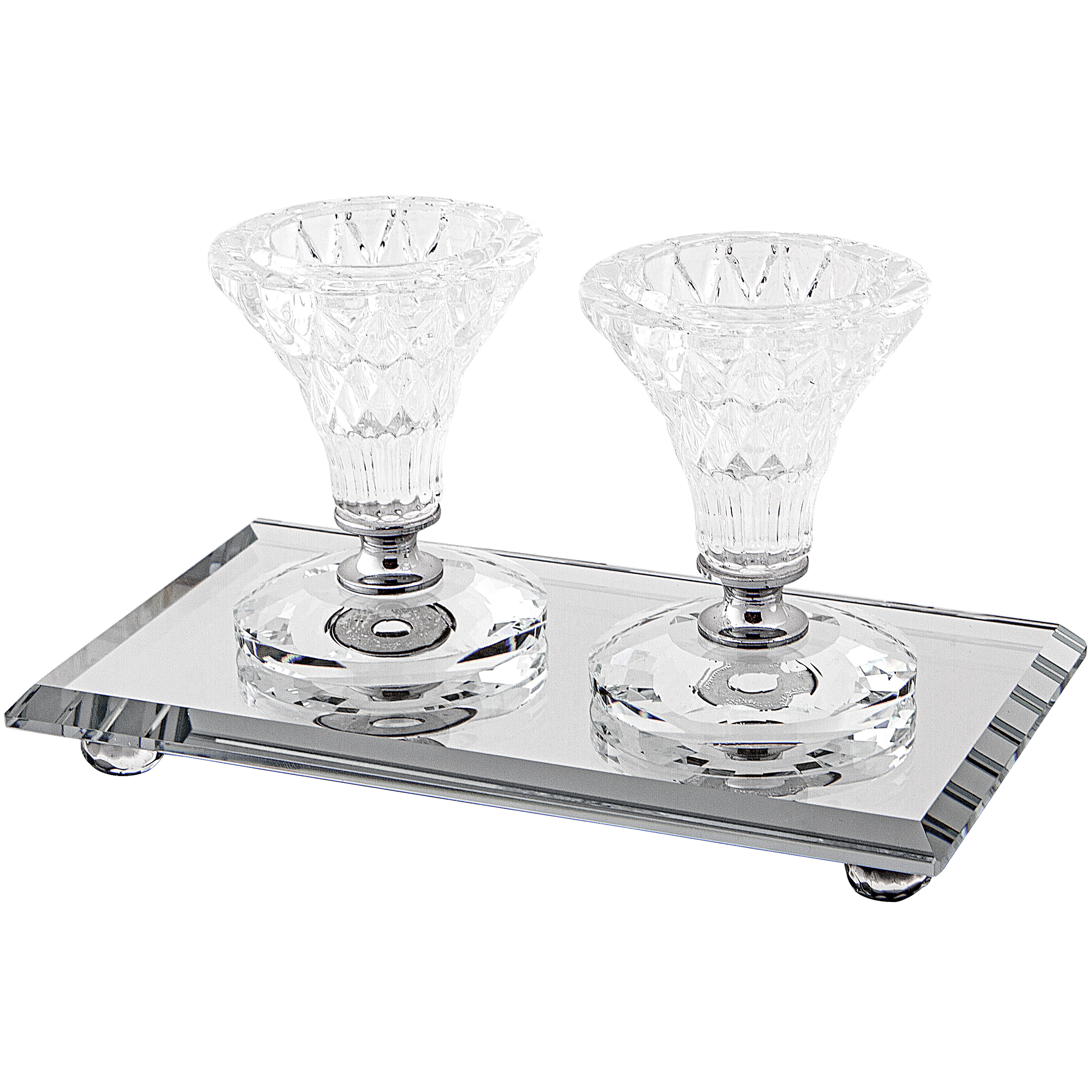 זוג פמוטי קריסטל מהודרים 8 ס