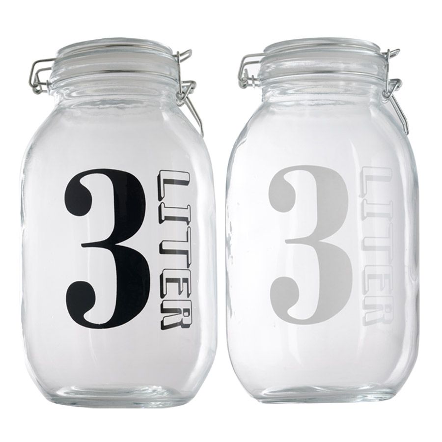 צנצנת ואקום זכוכית מעווצבת 3 ליטר. 