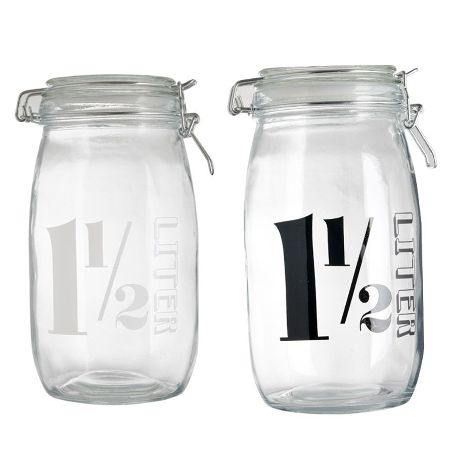 צנצנת ואקום זכוכית מעווצבת 1.5 ליטר. 