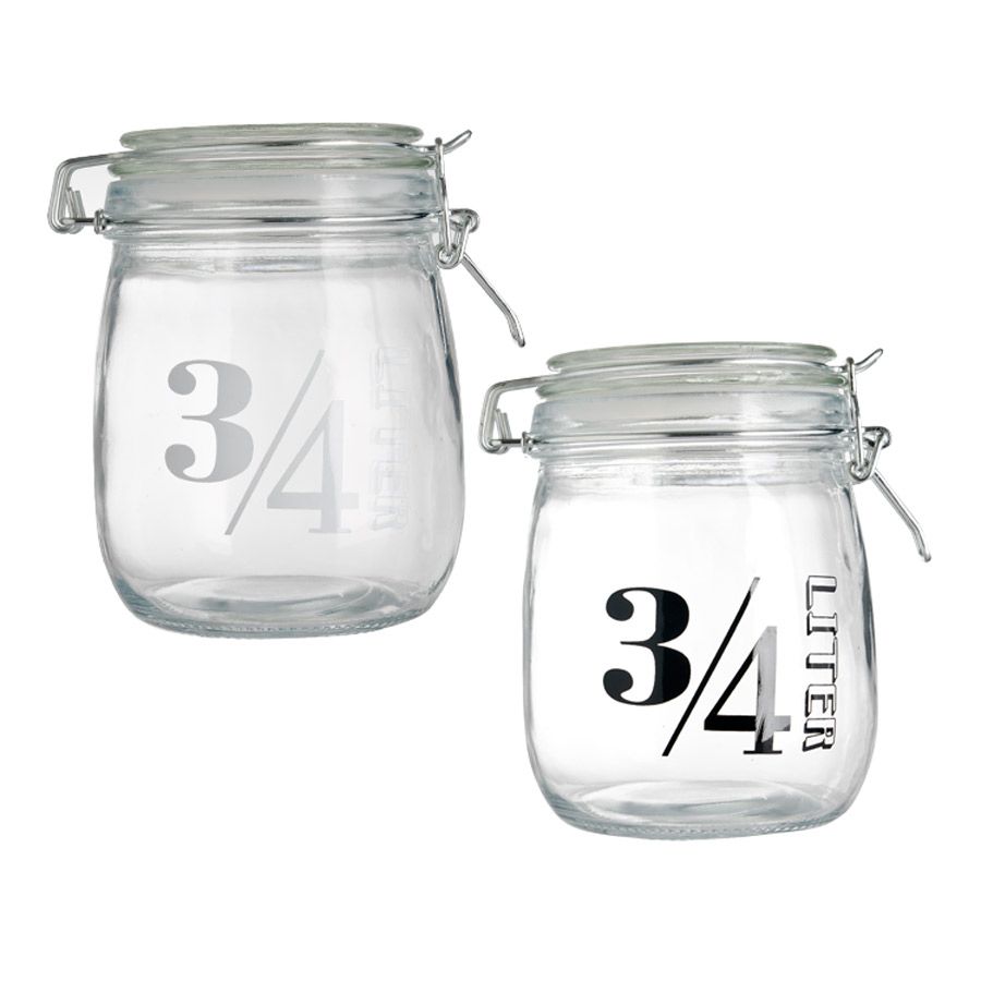 צנצנת ואקום זכוכית מעווצבת 0.75 ליטר. 