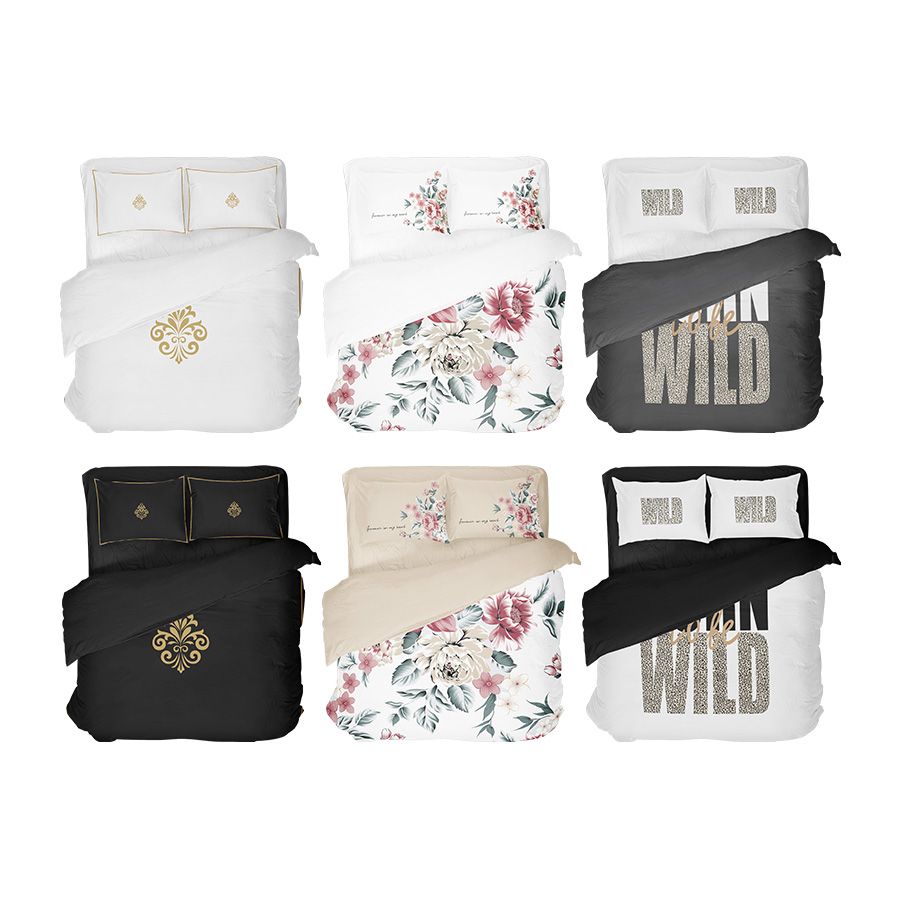 YOUNG -  סט מצעים 100% כותנה זוגי 4 חלקים 160x200 ס