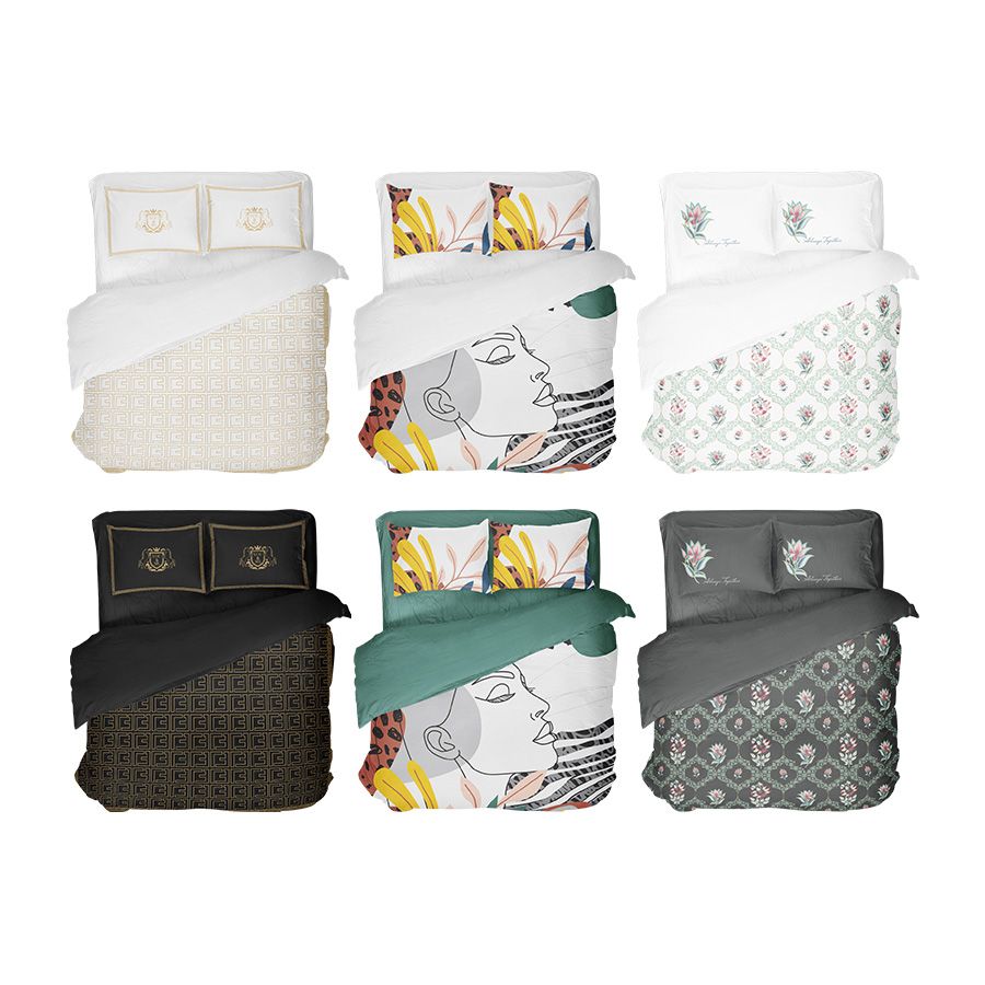 FREE - סט מצעים 100% כותנה זוגי רחב 4 חלקים 
180x200 ס