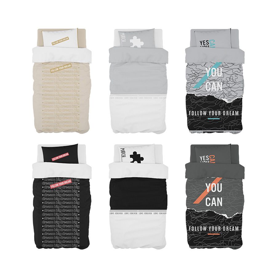 DREAM - סט מצעים 100% כותנה למיטה וחצי 3 חלקים 120x20 ס