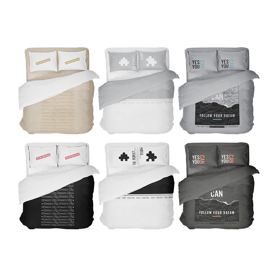 DREAM - סט מצעים 100% כותנה זוגי 4 חלקים 
160x200 ס