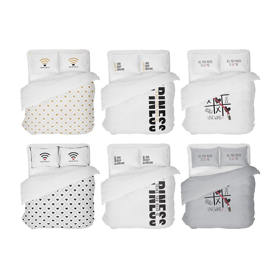 GOOD VIBES - סט מצעים אל קמט זוגי 4 חלקים 
160x200 ס