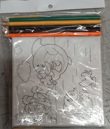 תמונת קנבס לצביעה עם עפרונות צבעוניים + מחדד