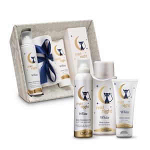Midnigt White סלסלה חבצלת השרון, מכילה: 
מגבת פנים איכותית.
קרם גוף 275 מ